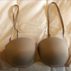 Victoria’s Secret Pink Beige Wear Everywhere Strapless Push-up Bra 36B